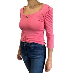 INC Int’l Concepts Top Pink Puff Sleeve Small